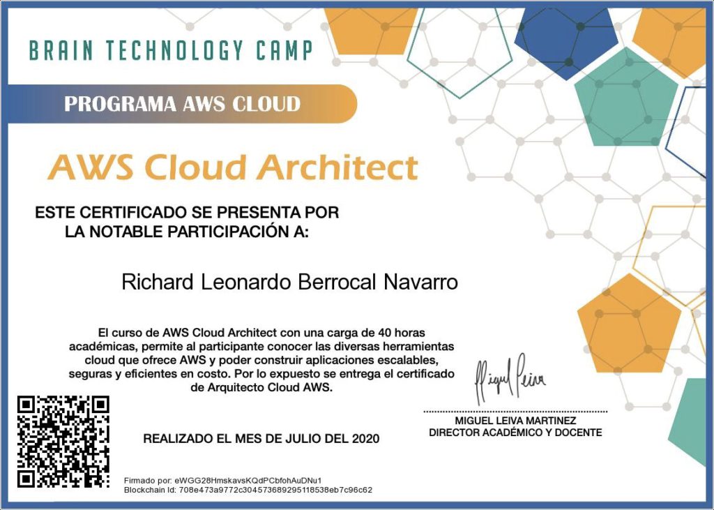 Certificado AWS Cloud